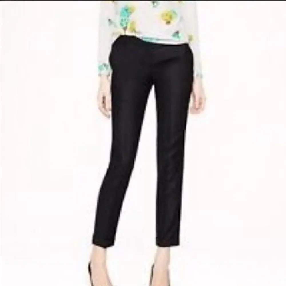 𝅺j Crew favorite Tollegno Italian wool trousers size 4 in black